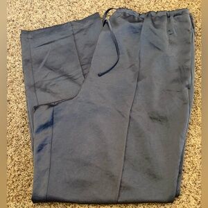 Madewell Wide Leg Satin Pants in Blue-Grey NWOT